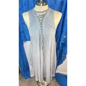 Altard State Y2K Fairy Core Blue Grey Midi Jersey Dress Size Large